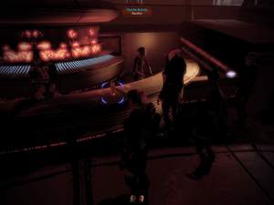 Mass Effect 2 : Auf Omega steht ein Eisbrandy für Dr. Chawkas auf dem Tresen.