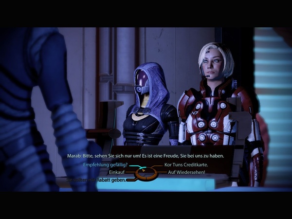 Mass Effect 2 : Bevor Sie auf Shoppingtour gehen, handeln Sie besser einen Rabatt beim Verkäufer aus.
